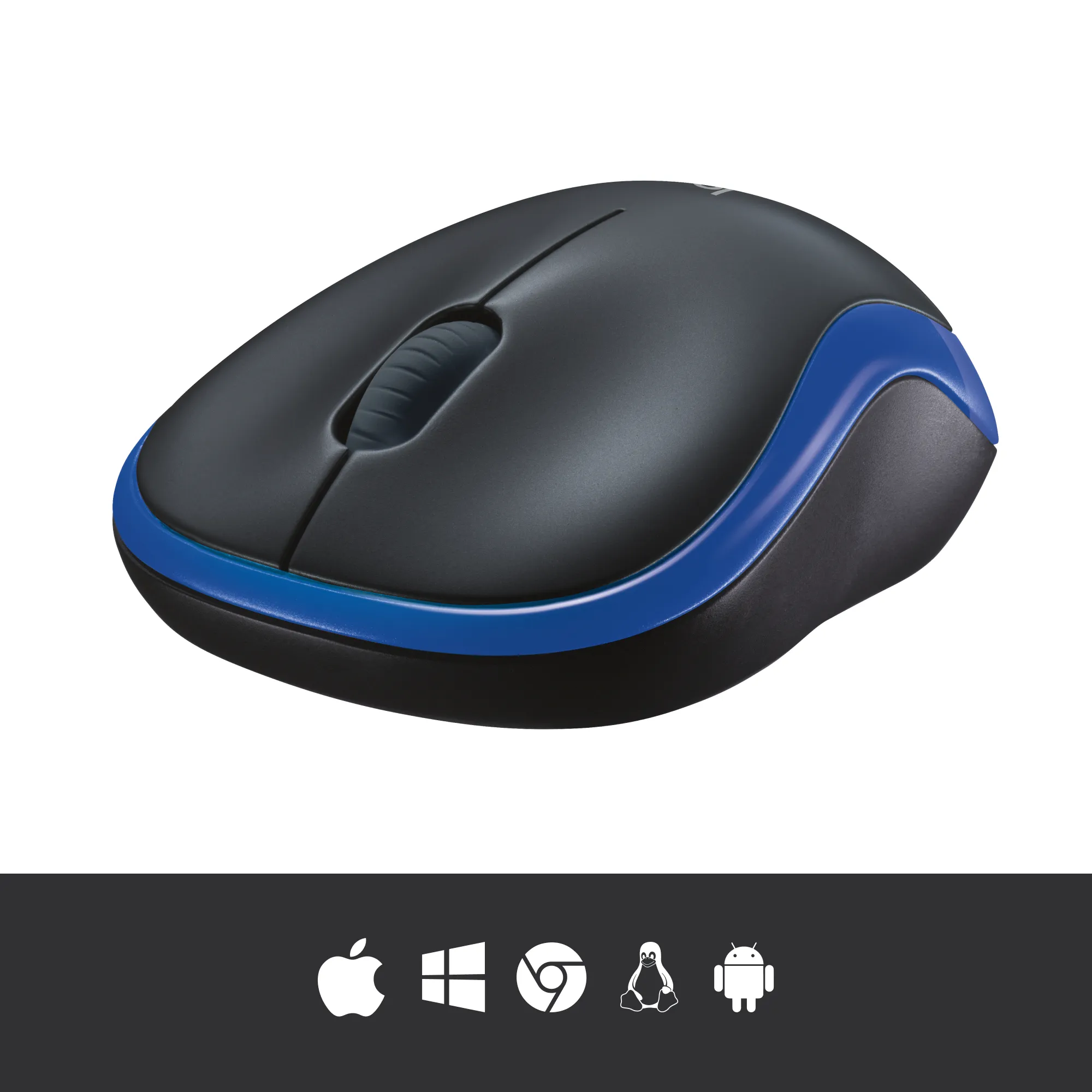 LOGITECH M185 Wireless Mouse BLUE EER2 Logitech - visuel 1 - hello RSE - Parfait pour les ordinateurs portables