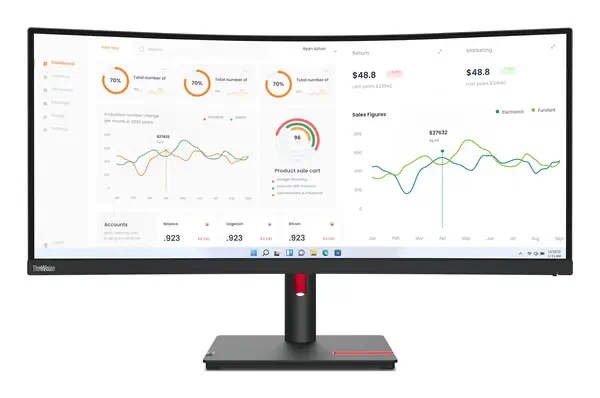 Lenovo ThinkVision T34w-30 LED display 86,4 cm (34") Lenovo - visuel 1 - hello RSE - Affichage net et immersif