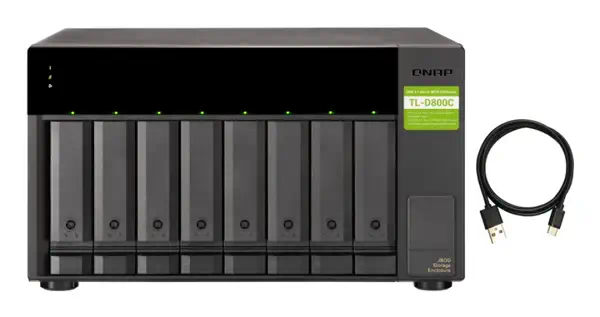 QNAP TL-D800C Boîtier de disques de stockage Boîtier disque dur/SSD Noir, Gris 2.5/3.5" - Serveur NAS - visuel 2