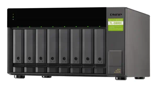 QNAP TL-D800C Boîtier de disques de stockage Boîtier disque dur/SSD Noir, Gris 2.5/3.5" - Serveur NAS - visuel 4