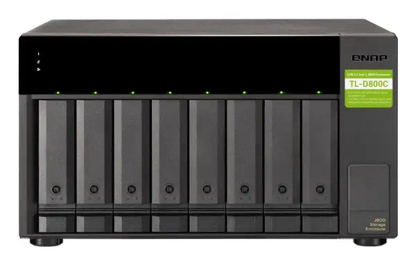 QNAP TL-D800C Boîtier de disques de stockage Boîtier disque dur/SSD Noir, Gris 2.5/3.5" - Serveur NAS - visuel 1