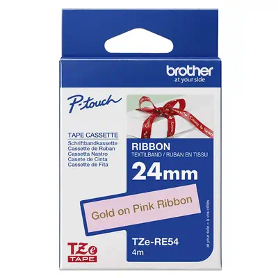 Brother TZE-RE54 ruban d'étiquette Or sur rose - Autres consommables - visuel 4