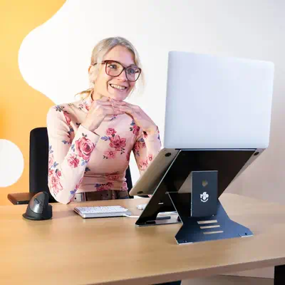 Support pour ordinateur portable R-Go Riser Document, ergonomique, pliable et r&eacute;glable avec p - R-Go Tools - Autre Accessoire pour portable - visuel 2