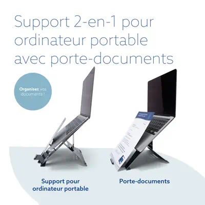 Support pour ordinateur portable R-Go Riser Document, ergonomique, pliable et réglable avec porte-do - R-Go Tools - Autre Accessoire pour portable - visuel 9