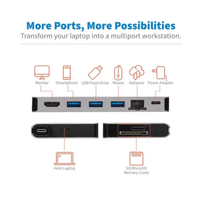 Tripp Lite U442-DOCK5D-GY station d'accueil Avec fil USB Tripp Lite - visuel 1 - hello RSE - Conception compacte et durable