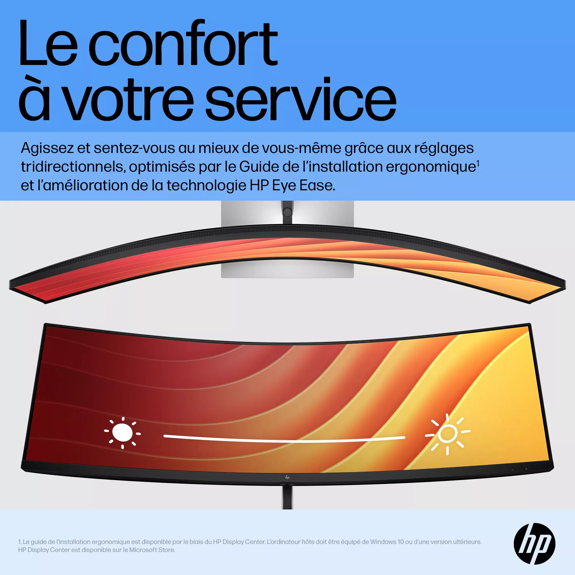 HP E45c G5 44.5p Curved DQHD Monitor 5120x1440 HP - visuel 1 - hello RSE - Couverture sRGB de 99 %