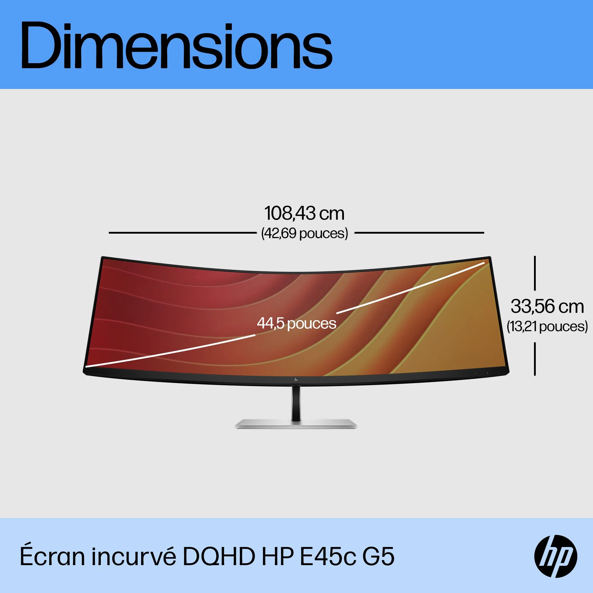 HP E45c G5 44.5p Curved DQHD Monitor 5120x1440 HP - visuel 1 - hello RSE - Connectivité Internet fiable