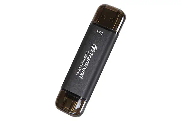 Transcend ESD310C Technologie Thunderbolt 1 To USB Type-A Transcend - visuel 1 - hello RSE - Des taux de transfert de données fulgurants
