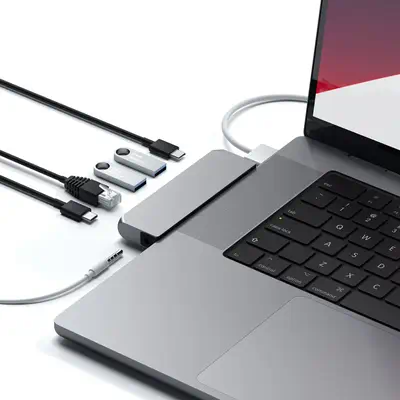 Satechi Pro Hub Mini Avec fil USB 3.2 Gen 1 (3.1 Gen 1) Type-C Gris - Station d'accueil pour portable - visuel 3