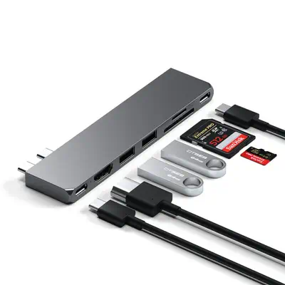 Satechi ST-HUCPHSM station d'accueil USB 3.2 Gen 2 (3.1 Gen 2) Type-C Gris - Station d'accueil pour portable - visuel 4