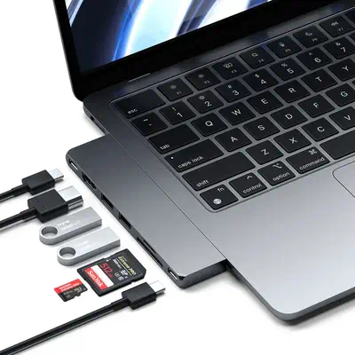 Satechi ST-HUCPHSM station d'accueil USB 3.2 Gen 2 (3.1 Gen 2) Type-C Gris - Station d'accueil pour portable - visuel 6