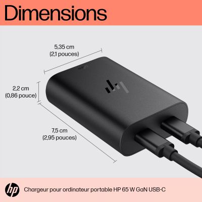 Chargeur pour ordinateur portable HP 65 W GaN USB-C