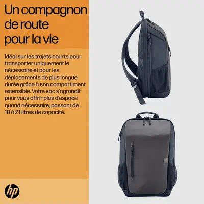 Sac à dos pour ordinateur portable HP Travel 18 litres 15,6 pouces, gris fer - Sacoche & Housse - visuel 4