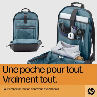 Sac à dos pour ordinateur portable HP Travel 18 litres 15,6 pouces, gris fer - Sacoche & Housse - visuel 9