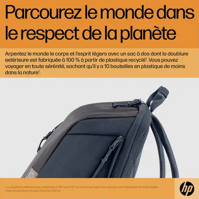 Sac à dos pour ordinateur portable HP Travel 18 litres 15,6 pouces, gris fer - Sacoche & Housse - visuel 8