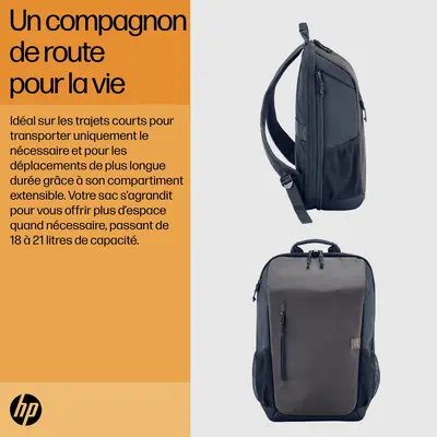 Sac à dos pour ordinateur portable HP Travel 18 litres 15,6 pouces, gris fer - Sacoche & Housse - visuel 7