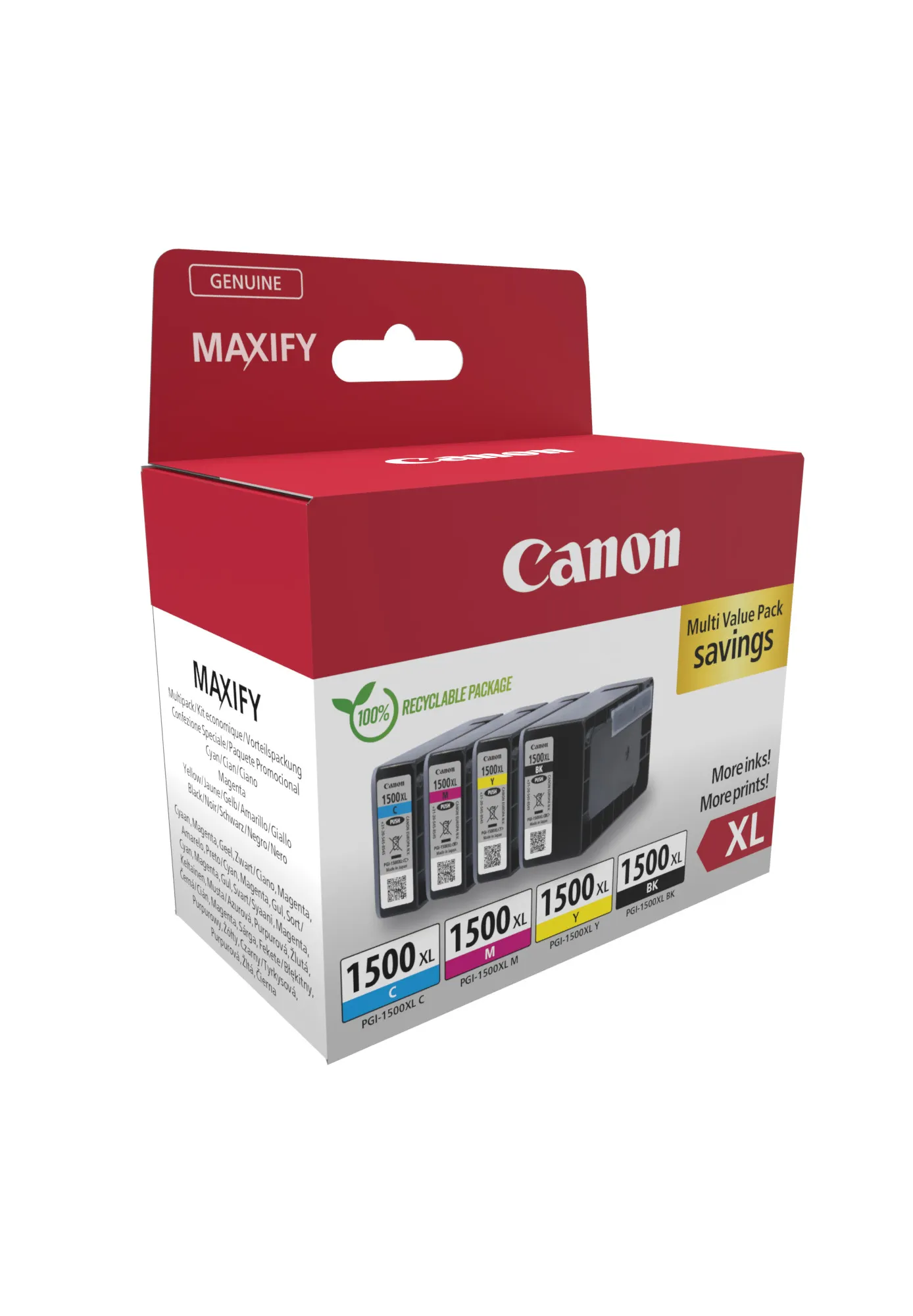 Vente CANON PGI-1500XL Ink Cartridge BK/C/M/Y MULTI Canon au meilleur prix - visuel 2
