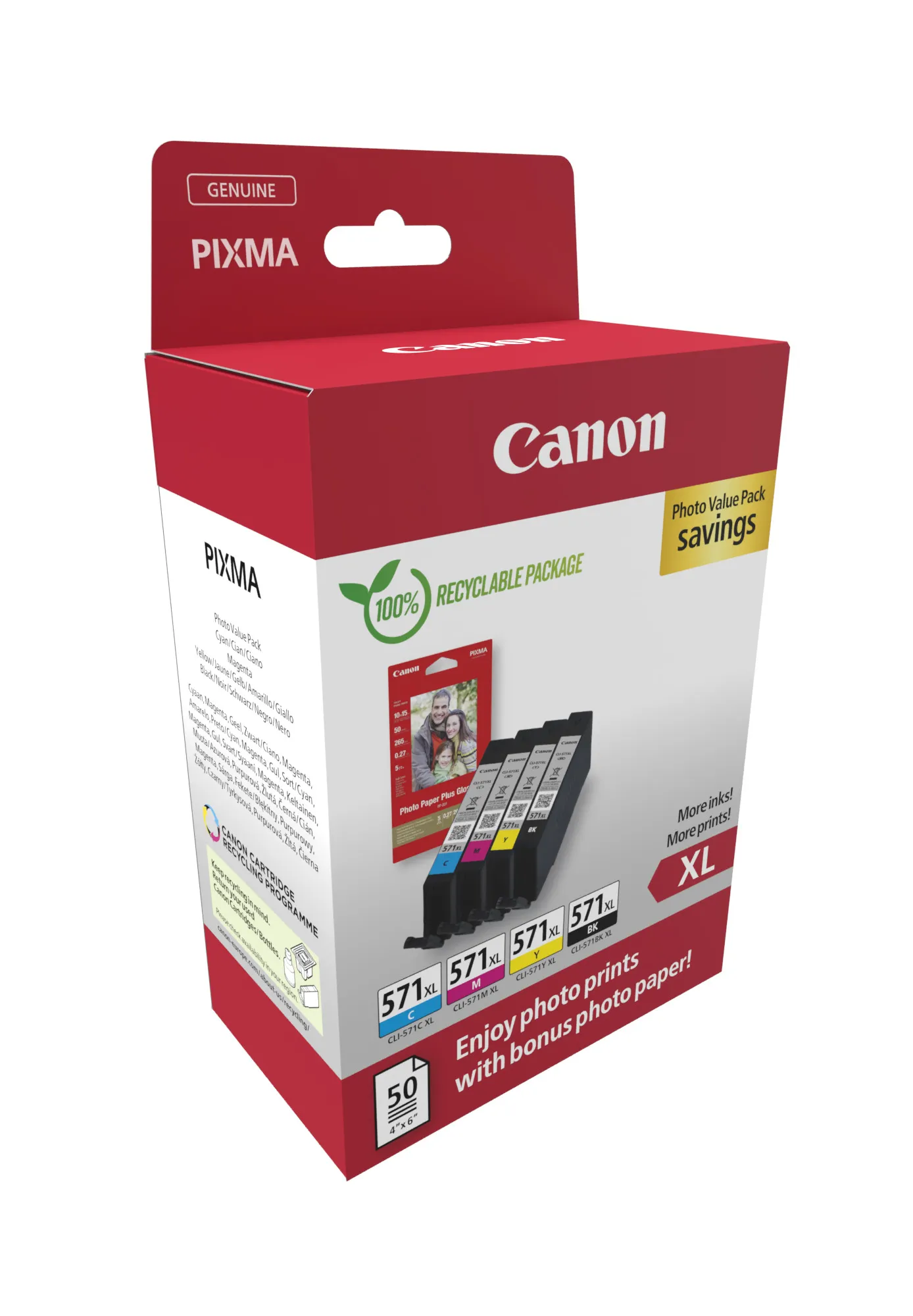 Vente CANON CLI-571XL Ink Cartridge C/M/Y/BK + PHOTO PACK Canon au meilleur prix - visuel 2