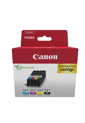 Vente Cartouches d'encre CANON CLI-551 Ink Cartridge C/M/Y/BK MultiPack blister sur hello RSE