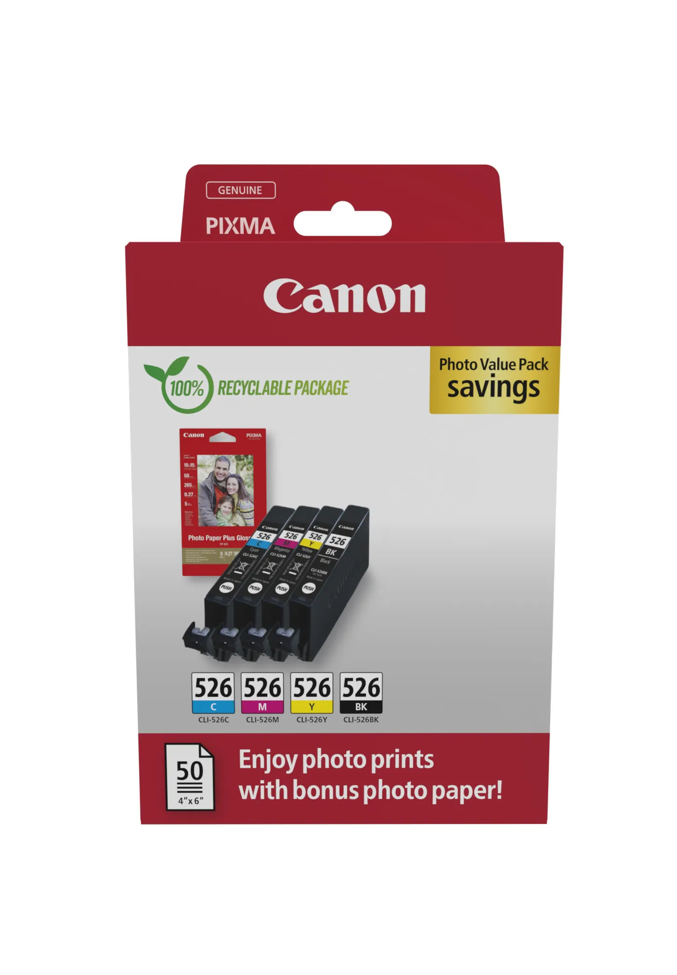 Achat CANON CLI-526 Ink Cartridge C/M/Y/BK PHOTO VALUE BL et autres produits de la marque Canon