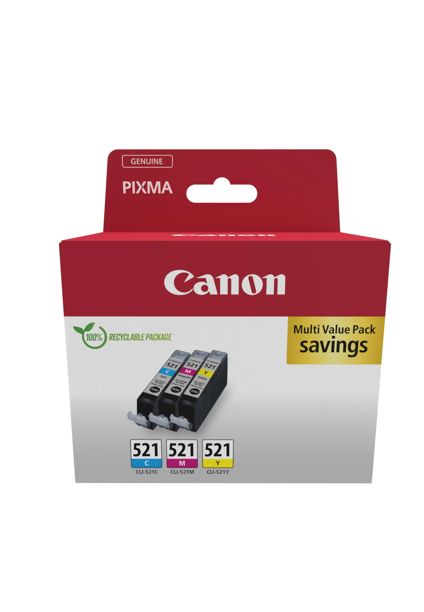 Revendeur officiel CANON CLI-521 Ink Cartridge Multipack cmy BLISTER