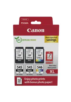 Vente CANON PG-545XLx2/CL-546XL Ink Cartridge PVP au meilleur prix