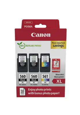 Achat Cartouches d'encre CANON PG-560XLx2/CL-561XL Ink Cartridge PVP sur hello RSE