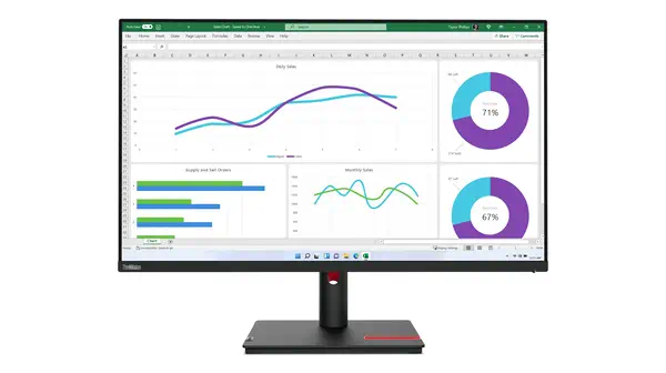 Lenovo ThinkVision T32h-30 LED display 80 cm (31.5") 2560 x 1440 pixels Quad HD Noir - Ecran Ordinateur - visuel 5
