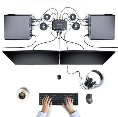 StarTech.com C2-DH46-UA2-CBL-KVM commutateur écran, clavier et souris Noir - Switchs et Hubs - visuel 2