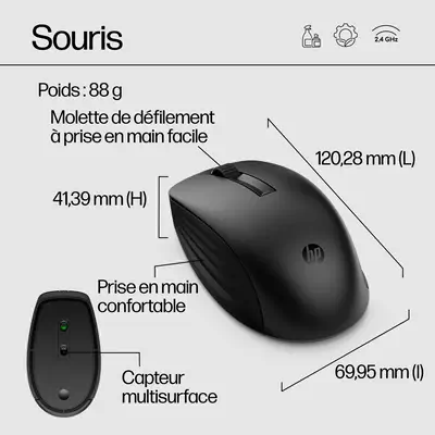 650 WRLS KB/MSE COMBO BLK - HP - Pack Clavier, souris - visuel 8