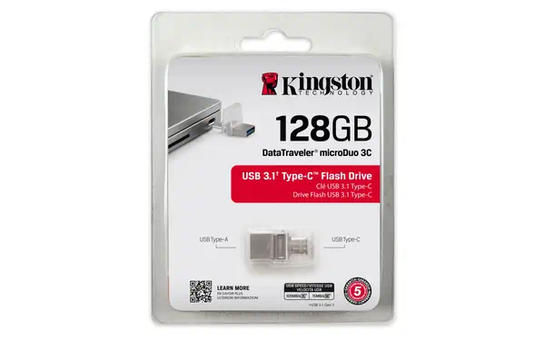 Kingston Technology DataTraveler microDuo 3C 128GB lecteur USB flash 128 Go USB Type-A / USB Type-C  - Clé USB - visuel 7