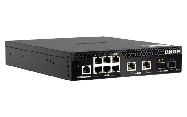 QNAP QSW-M2106R-2S2T commutateur réseau Géré L2 10G Ethernet (100/1000/10000) 1U Noir - Switchs et Hubs - visuel 3