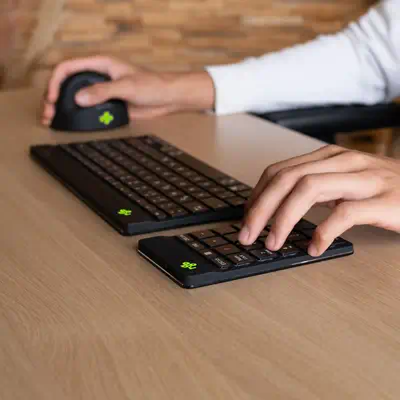 Clavier R-Go Numpad Break, clavier numérique ergonomique avec logiciel de pause, bluetooth, noir - R-Go Tools - visuel 2