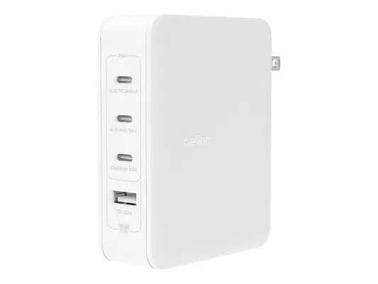 BELKIN PD 140W GAN Wall Charger White With UK+EU+US - Belkin - Câble USB - visuel 5