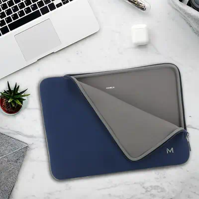 Mobilis 049021 sacoche d'ordinateurs portables 35,6 cm (14") Housse Bleu, Gris - Sacoche & Housse - visuel 3