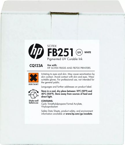 Revendeur officiel Cartouches d'encre HP FB251 encre Scitex blanche 2 litres