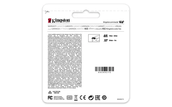 Carte SDXC Canvas Select Plus 100R C10 UHS-I Kingston - visuel 1 - hello RSE - Durable