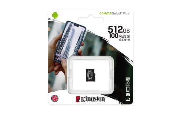 Carte micSDXC Canvas Select Plus 100R A1 C10 de 512 Go sans ADP - Kingston - Carte Mémoire - visuel 3