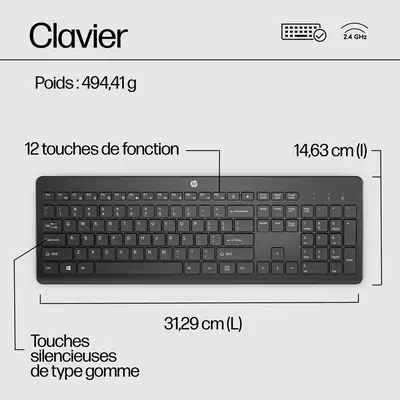 HP 230 BLK WL KBD clavier Universel RF HP - visuel 1 - hello RSE - Un confort durable