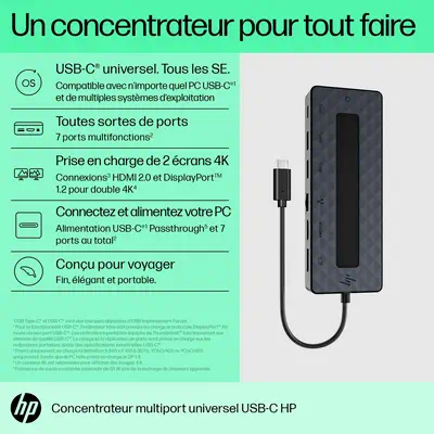 Concentrateur multiport USB-C universel HP - Station d'accueil pour portable - visuel 4