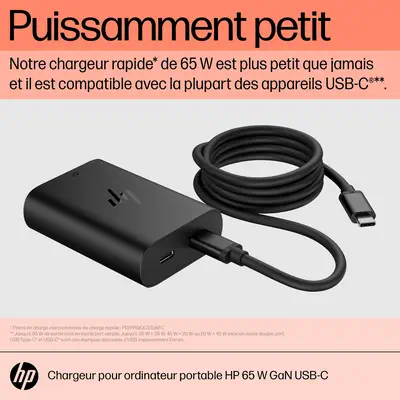 Chargeur pour ordinateur portable HP 65 W GaN USB-C - Chargeur et alimentation - visuel 7