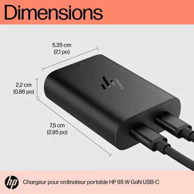 Chargeur pour ordinateur portable HP 65 W GaN USB-C - Chargeur et alimentation - visuel 5