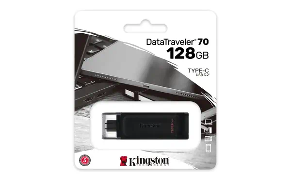 128Go USB-C 3.2 Gen 1 DataTraveler 70 - Kingston - Adaptateur stockage - visuel 5
