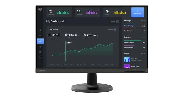 Lenovo C24-40 LED display 60,5 cm (23.8") 1920 x 1080 pixels Full HD Noir - Ecran Ordinateur - visuel 1