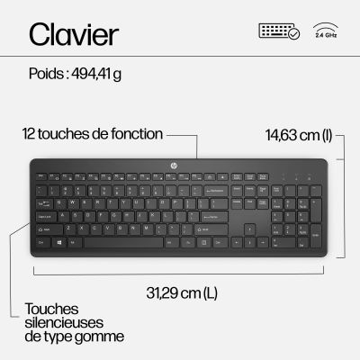 Achat HP 230 Wireless Mouse and Keyboard Combo White sur hello RSE - visuel 9