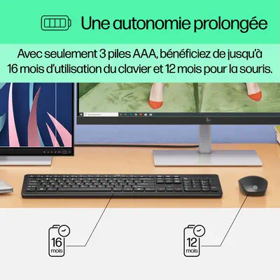 HP STORE 3PL clavier Souris incluse RF sans fil Blanc - Pack Clavier, souris - visuel 7