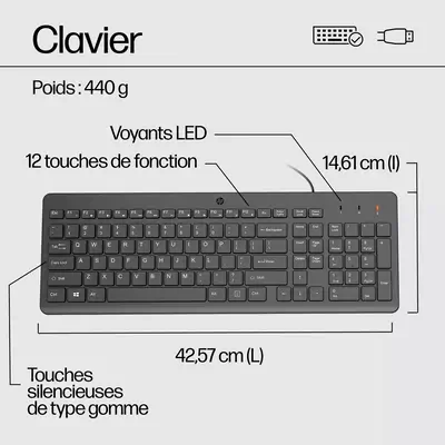Achat HP 150 Wired Mouse and Keyboard Combination sur hello RSE - visuel 7
