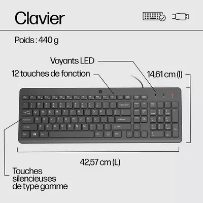 Vente HP 150 Wired Mouse and Keyboard Combination HP au meilleur prix - visuel 2