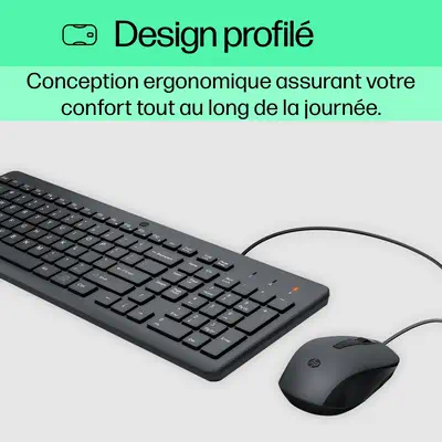 Souris et clavier filaires HP 150 HP - visuel 1 - hello RSE - Belle et confortable