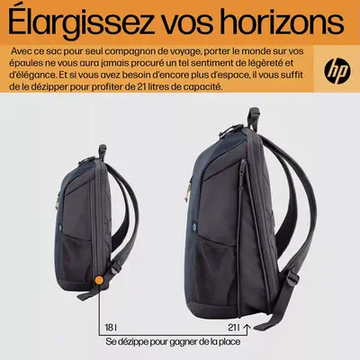 Sac à dos pour ordinateur portable HP Travel 25 litres 15,6 pouces